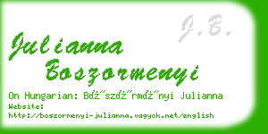 julianna boszormenyi business card